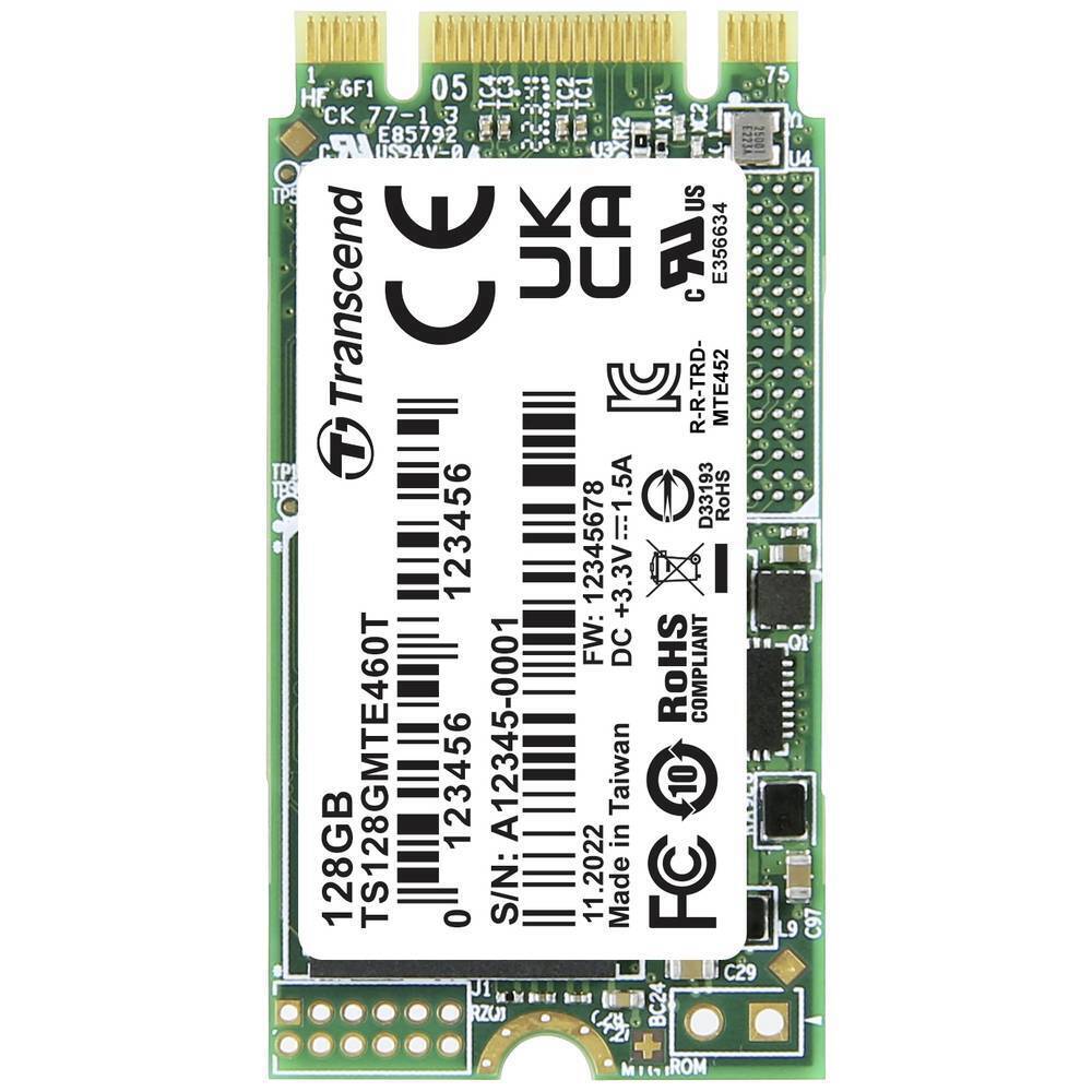 Transcend MTE460T 128 GB M.2 PCIe NVMe SSD 2242 PCIe NVMe 3.0 x2 Industrial