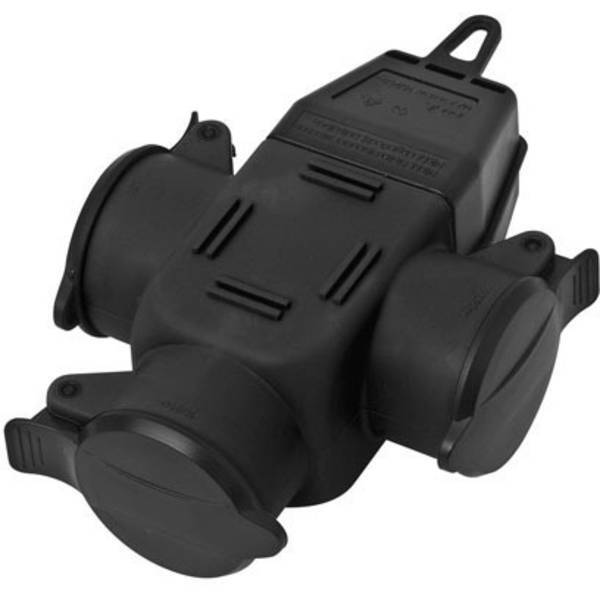 Interbr 9007-004 01 connettore a 3 vie gomma 230 v nero ip44