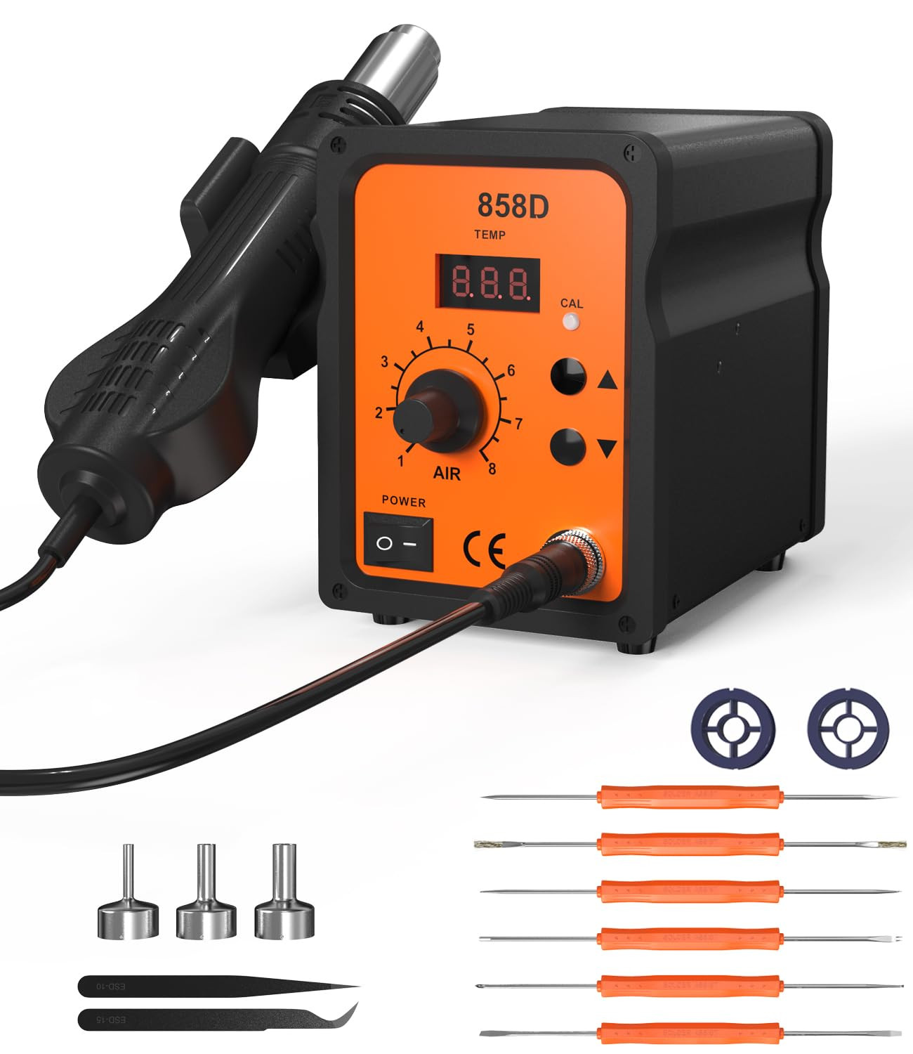 FAOKZE Stazione di saldatura ad aria calda 700W,858D Rework Station con (n4D)