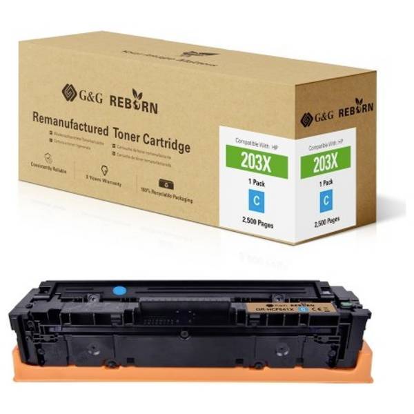 G&G 21266  Toner sostituisce HP 203X Compatibile Ciano 2500 pagine Reborn remanu