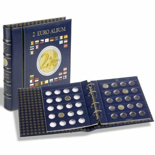 VISTA Coin Album for 2-Euro coins (4 neutral sheets), incl. slipcase, blue (V1g)