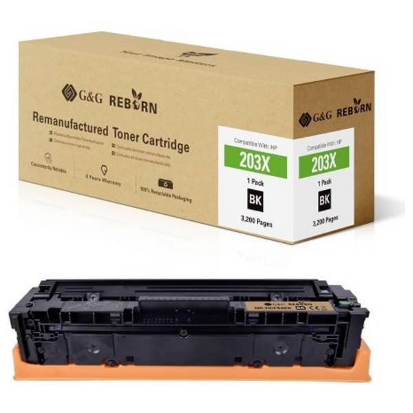 G&G 21265  Toner sostituisce HP 203X Compatibile Nero 3200 pagine Reborn remanuf