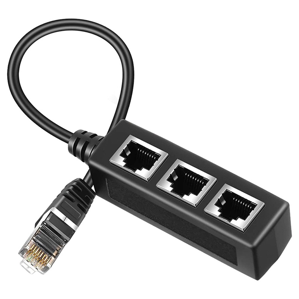 Adattatore Splitter Ethernet RJ45 Splitter Ethernet da 1 A 3 Nero 1 PZ U6Z97971