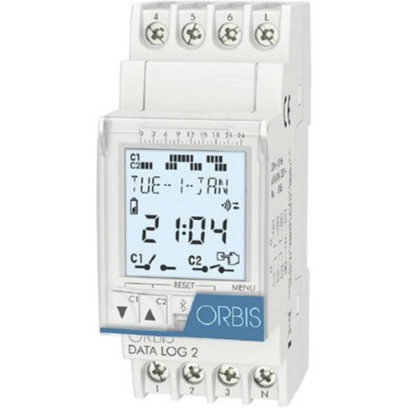 ORBIS Zeitschalttechnik OB175012  DATA LOG 2 230 V Timer per guida DIN digitale