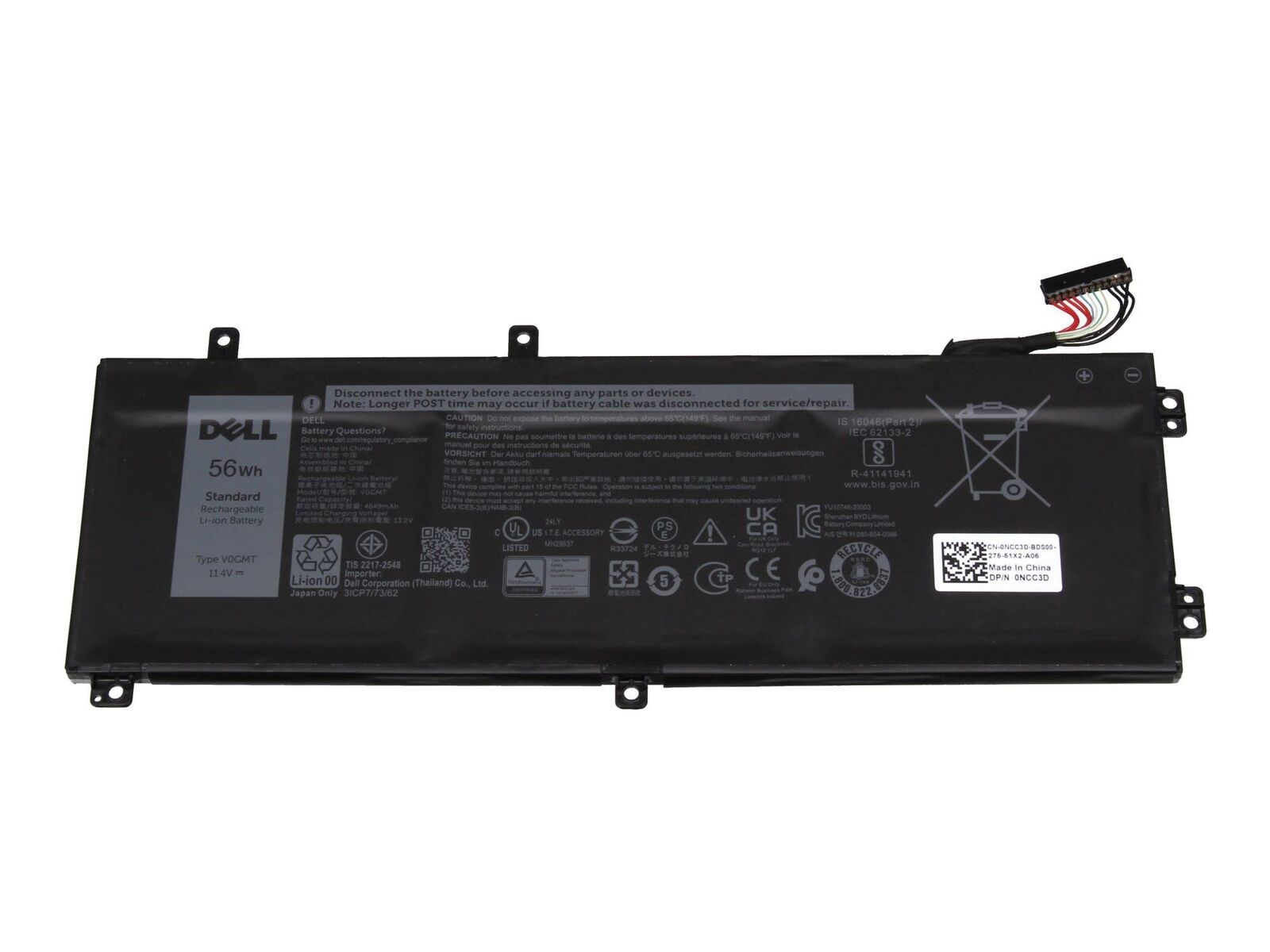 Dell Dell V0GMT Batteria originale per computer portatile (t1y)
