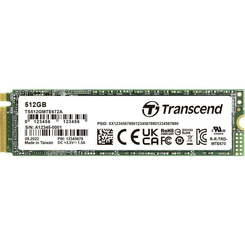 Transcend 512 GB SSD interno PCIe TS512GMTE672A-VS1