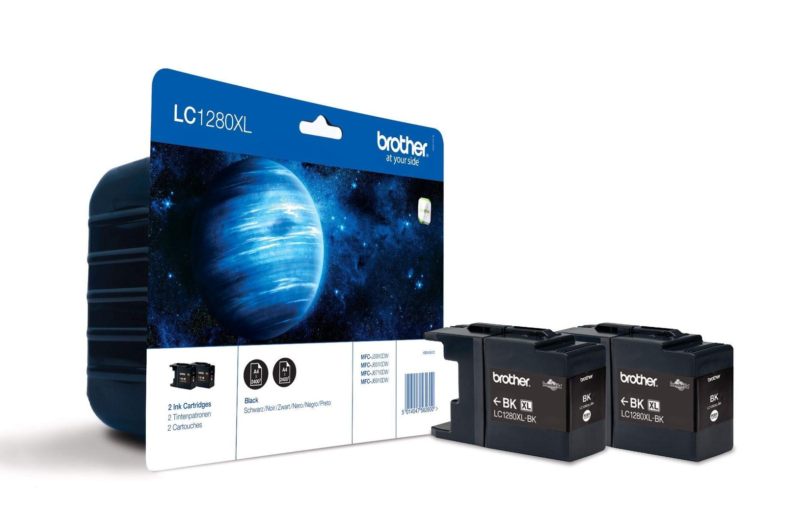 Brother LC-1280XLBK Inkjet Cartridge, Black, Twin Pack, Super High Yield, Includ