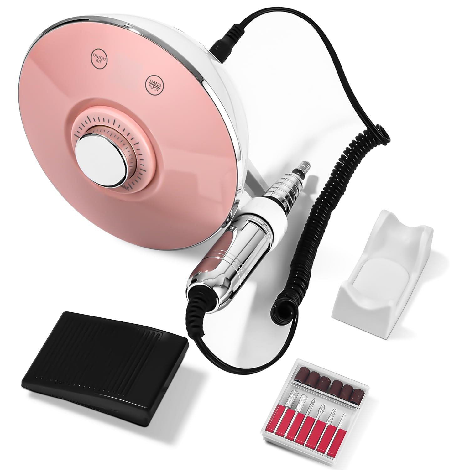 Fresa per Unghie 45000 RPM, Fresa Unghie Professionale 6 en 1, Fresa per (P0m)
