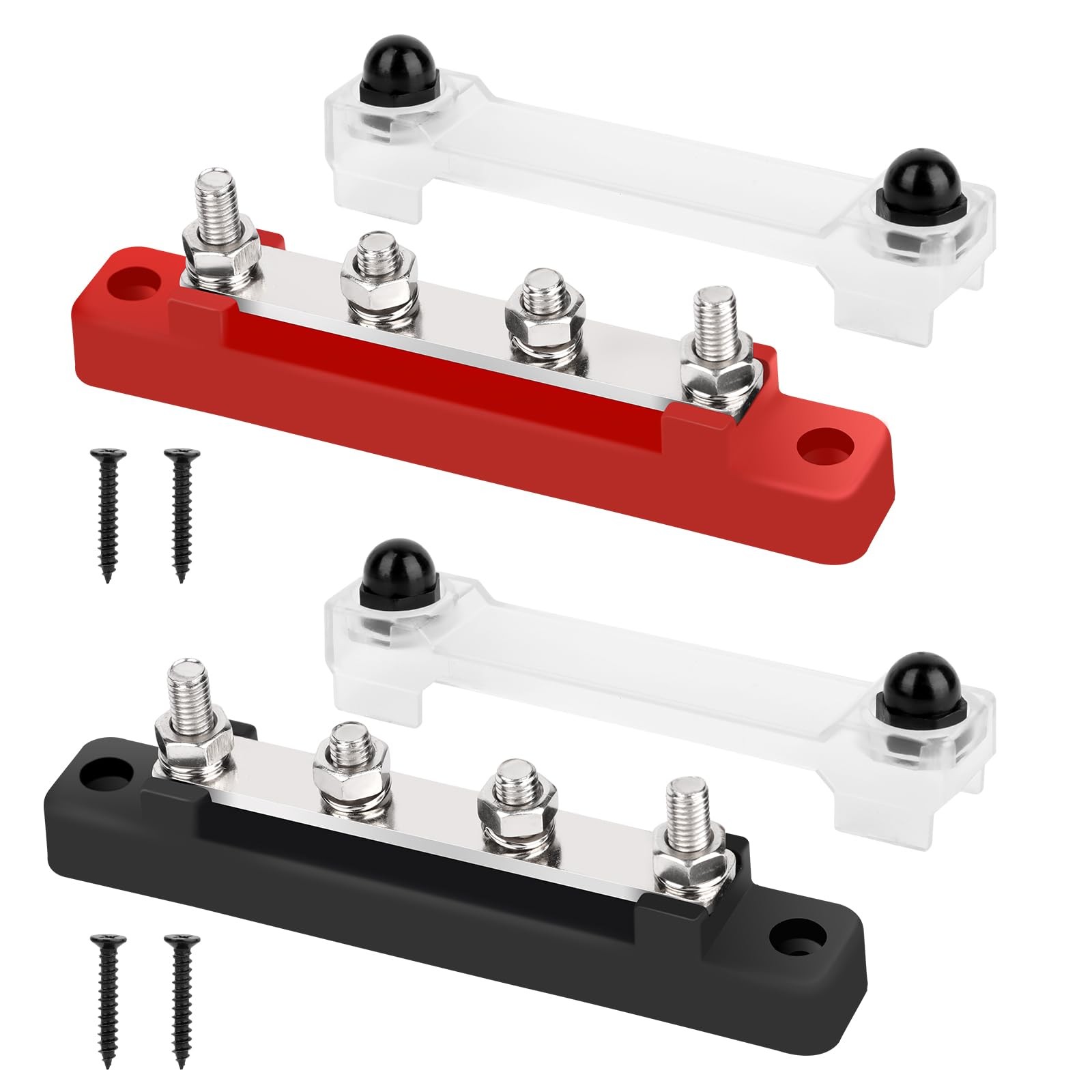 2 Pezzi Blocco di Distribuzione 12V-48V DC Busbar Morsettiera di (b4w)