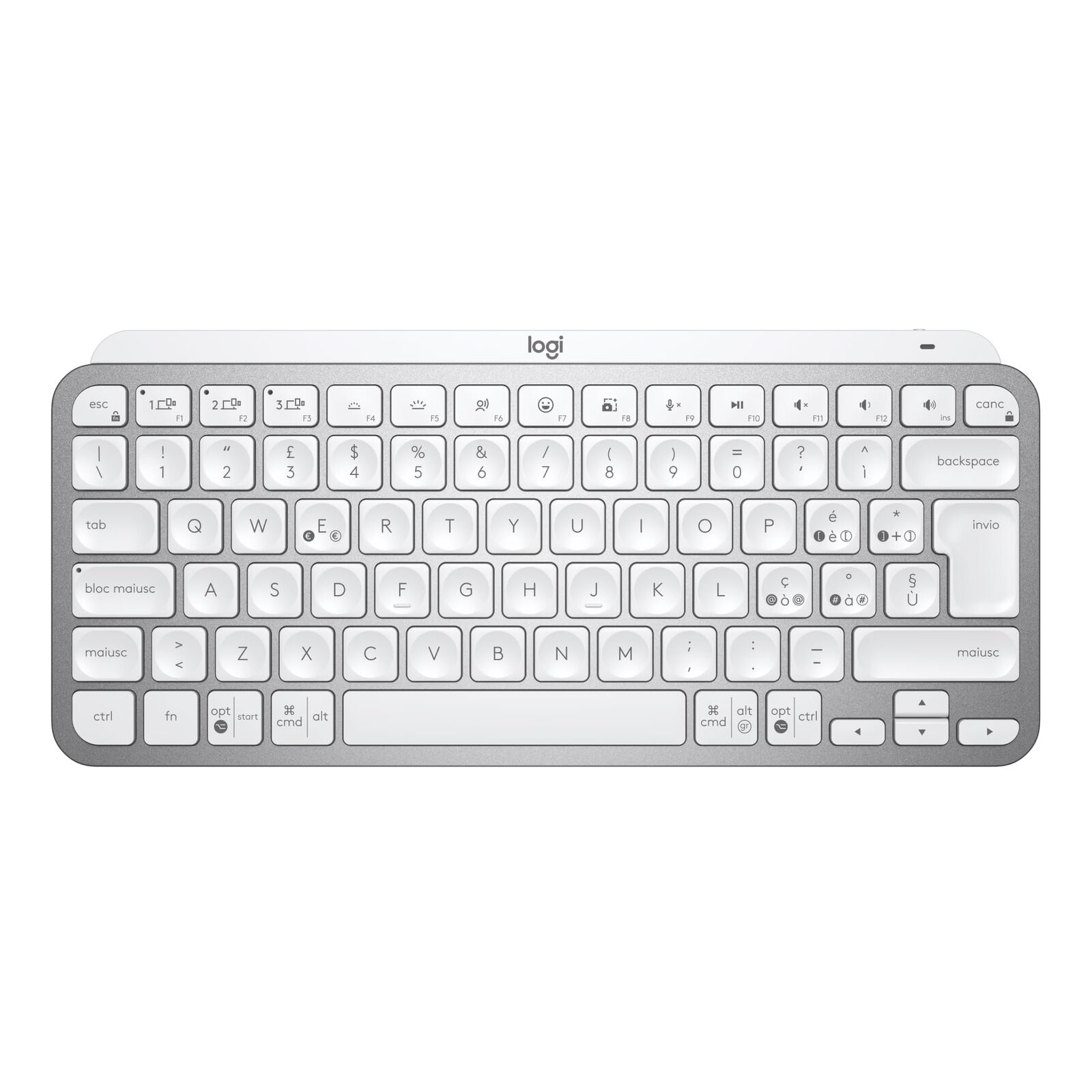 Logitech MX Keys Mini Tastiera Illuminata Wireless, Minimal, Compatta, Bluetooth