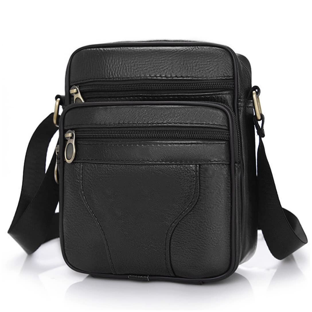 MISWAN Borsello Uomo Pelle di Mucca da Uomo Vintage Borsello Tracolla (H2w)