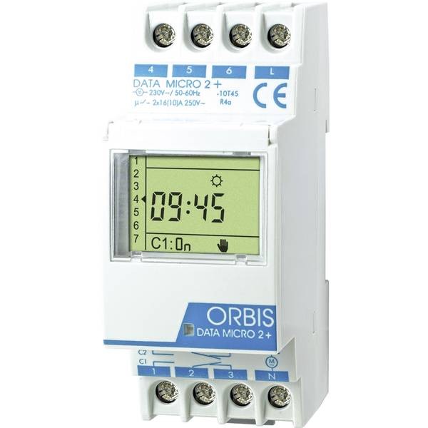 ORBIS Zeitschalttechnik OB171912N  DATA MICRO-2 + 230 V Timer per guida DIN digi