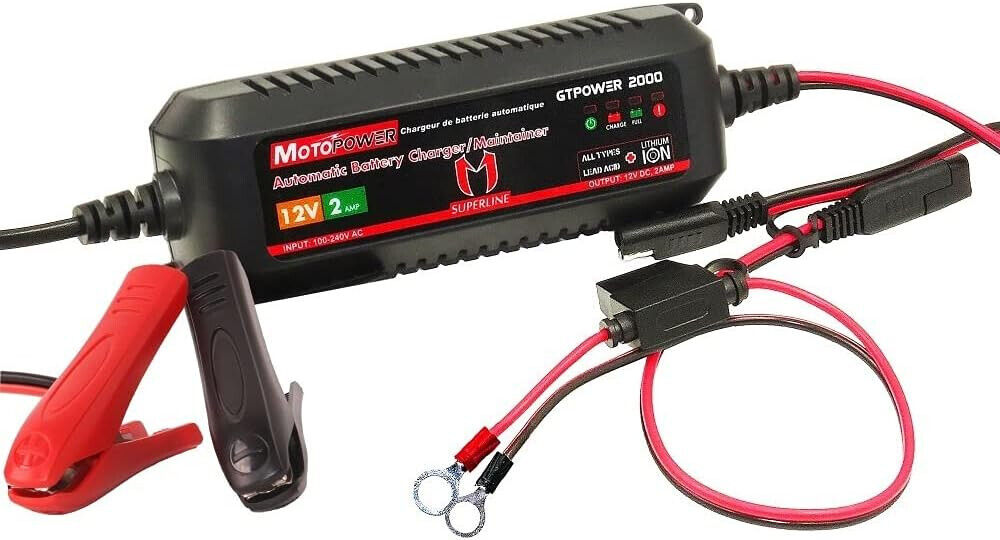 MOTOPOWER MP00207A Caricabatteria Automatico da 12V 2Amp Smart per (Y4I)
