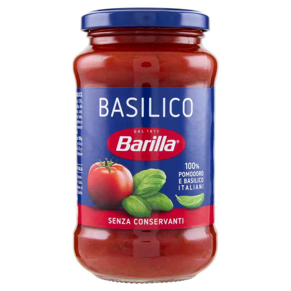 Barilla sugo basilico 100% pomodoro e basilico italiani condimento per pasta 400