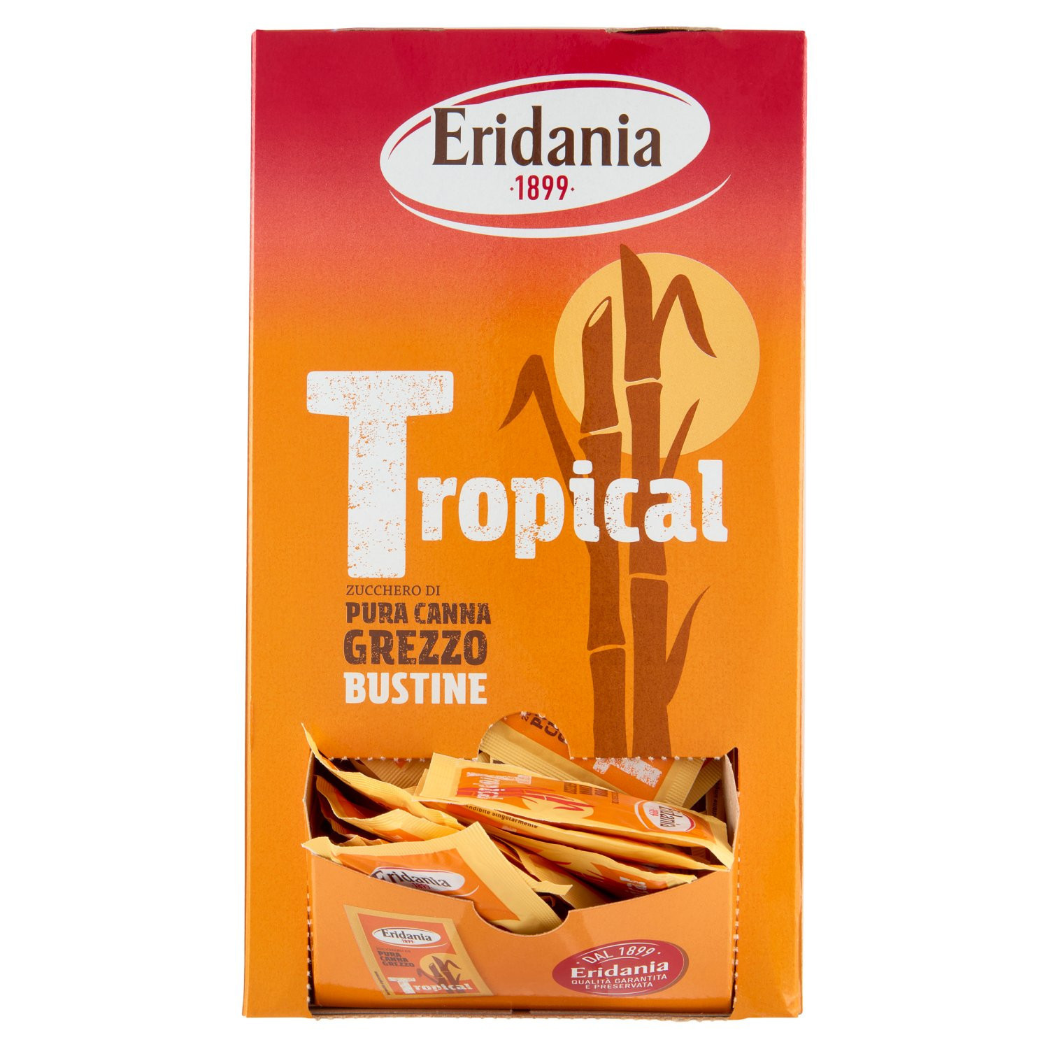 Eridania Tropical Zucchero di Pura Canna Grezzo Bustine 750 g