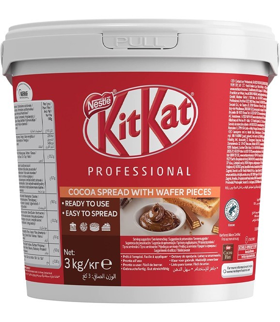 KIT KAT CREMA PROFESSIONALE CON PEZZETTI DI WAFER 3 KG.