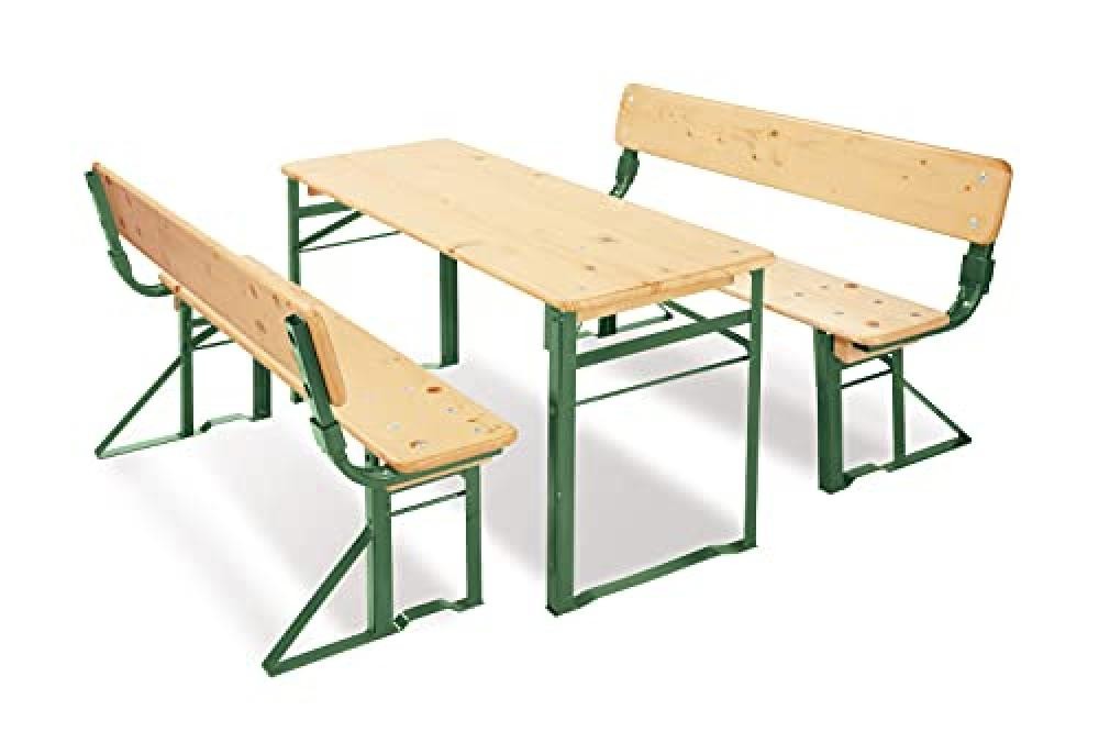 Children's bench and table set for outdoor festivities 'Sepp mit Lehne', 3 parts