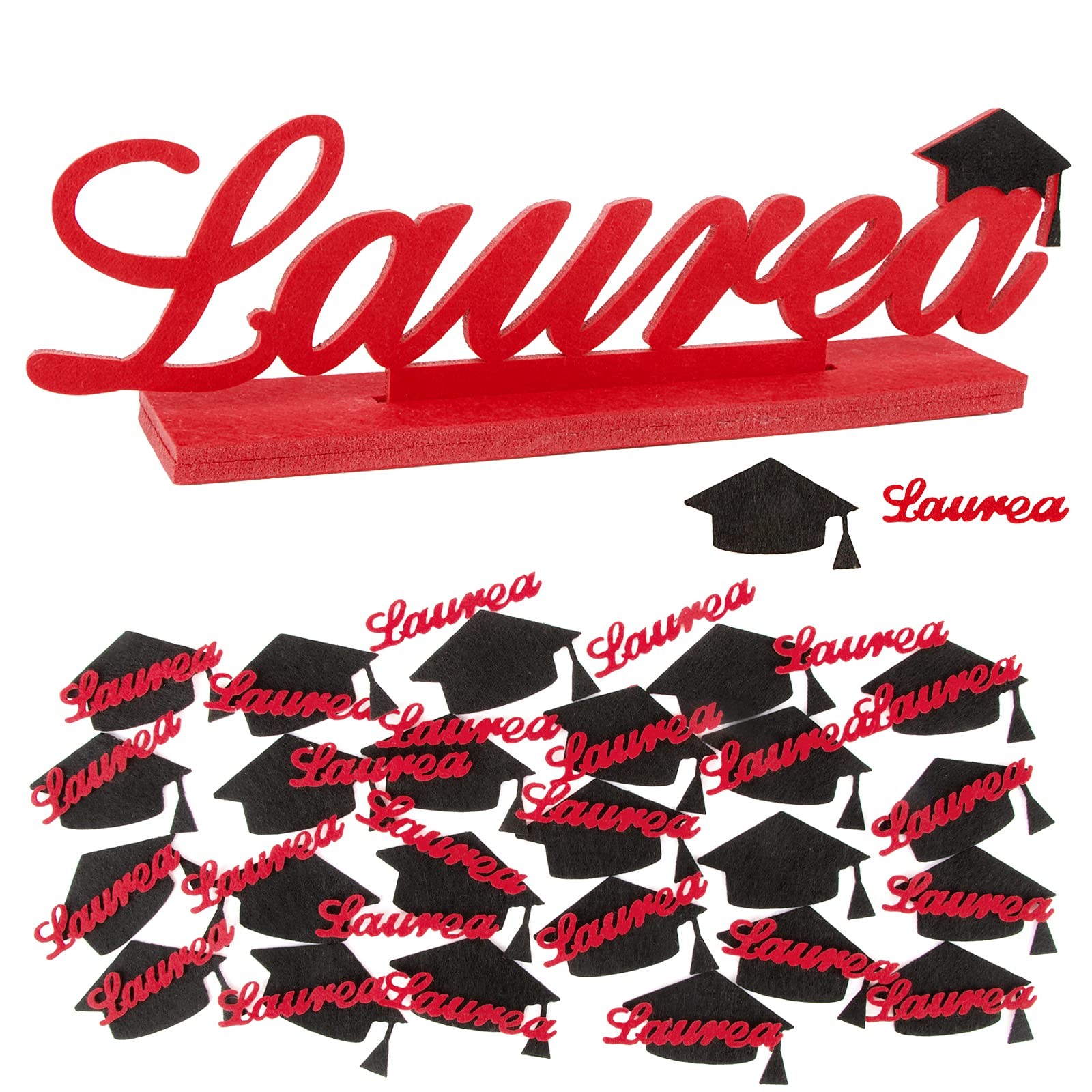 Decorazioni Festa Laurea Centrotavola 50 pcs Coriandoli Cappello Addobbi Nero Ro
