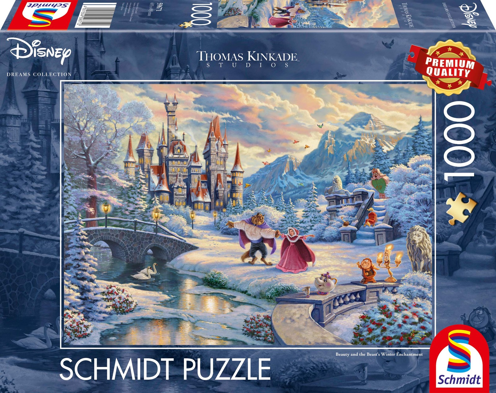 Schmidt   Thomas Kinkade: Disney Beauty & the Beast Winter Enchantment Puzzle -