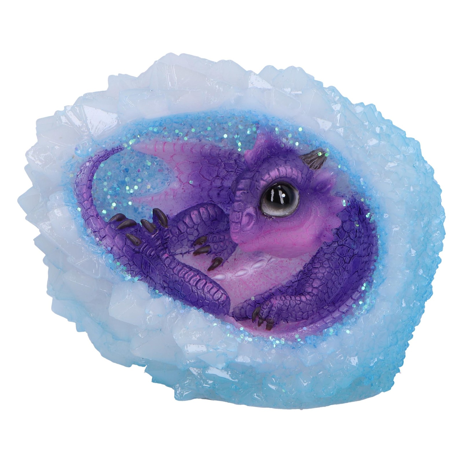 Nemesis Now Geode Nest (Purple) Dragonling Figurine 12.5cm, Resin, Purple/Blue,