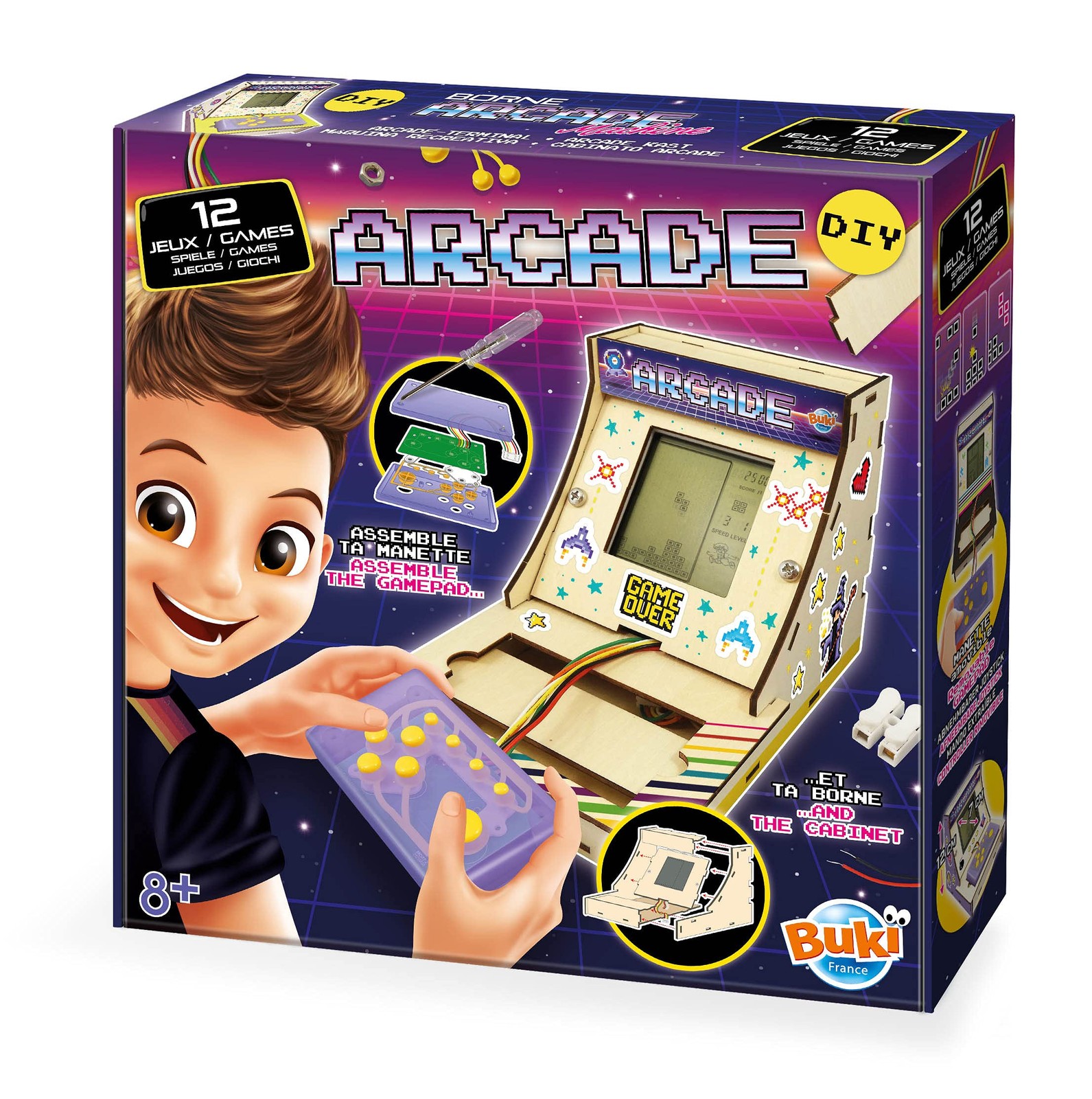 Buki France 2167 Build your own Arcade Game. 12 Games Inspired by Classics. Elec