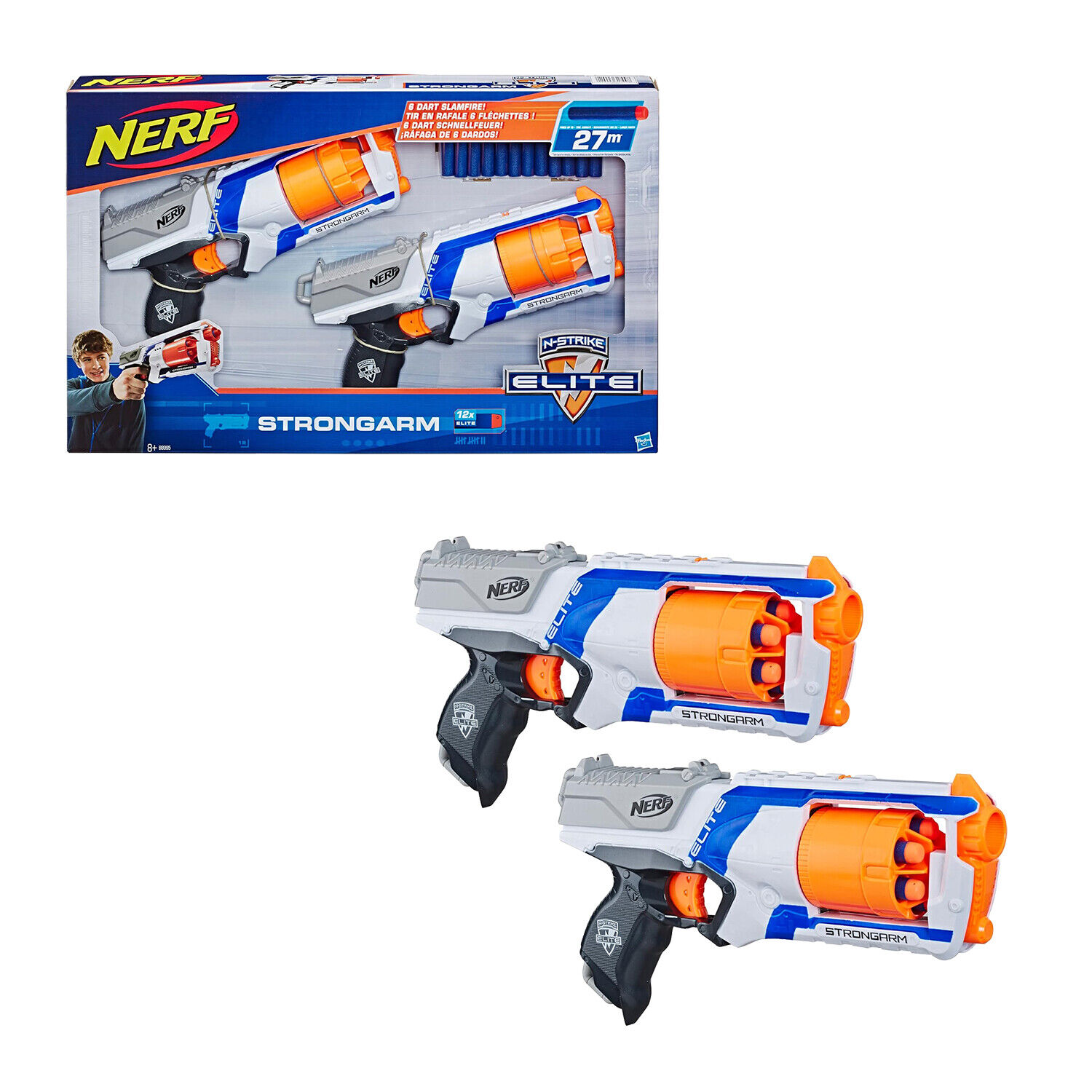Nerf N-Strike Elite Strongarm - Blaster con 6 Dardi Portata 27 m NERF - X55837