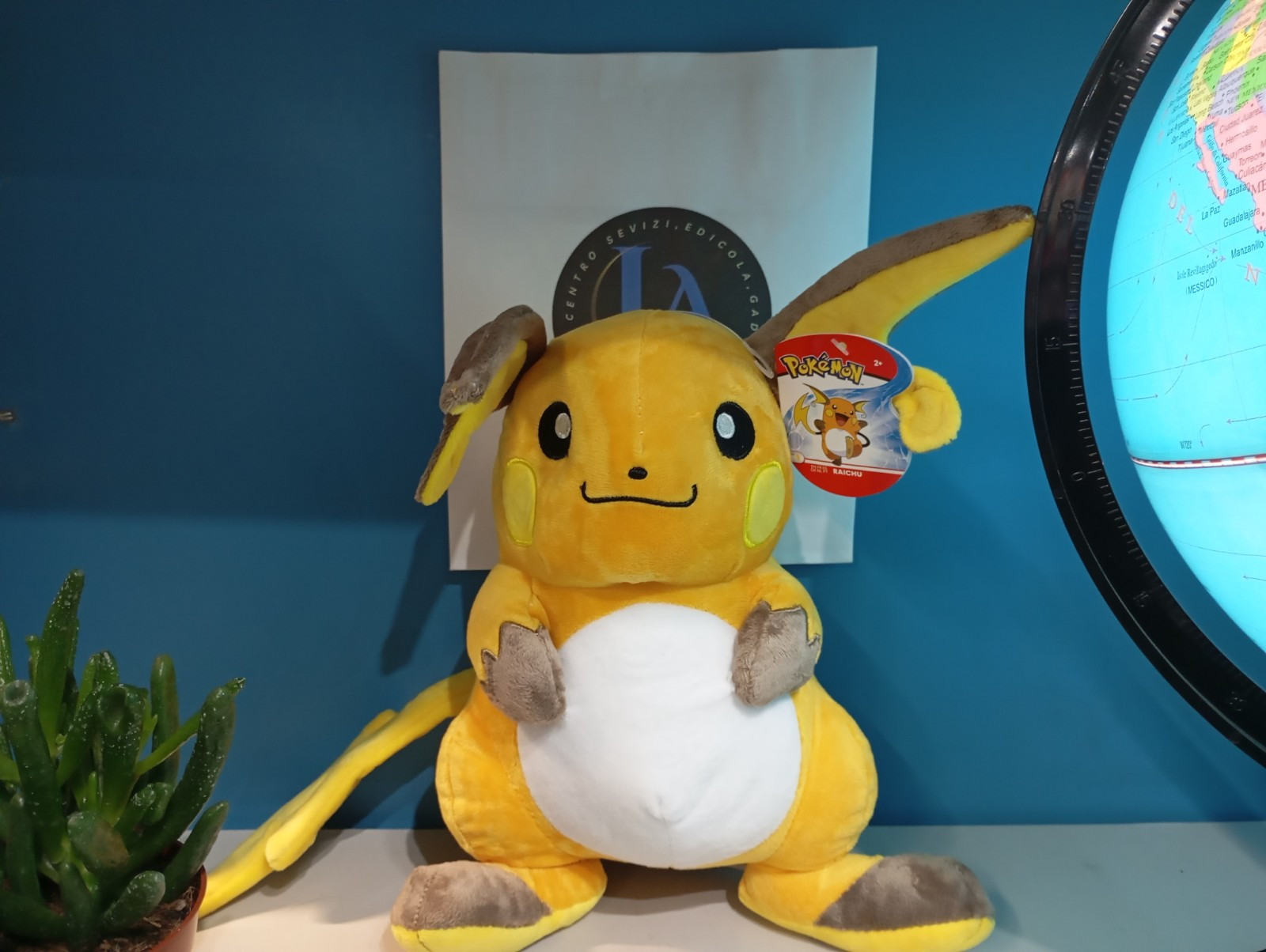PELUCHE POKÉMON RAICHU MORBIDO GRANDE 25cm PUPAZZO PLUSH JAZWARES ORIGINALE