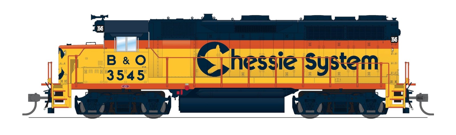 Broadway Limited 8884 EMD GP35, B&O 3545, Chessie System, Paragon4 Sound/DC/DCC,