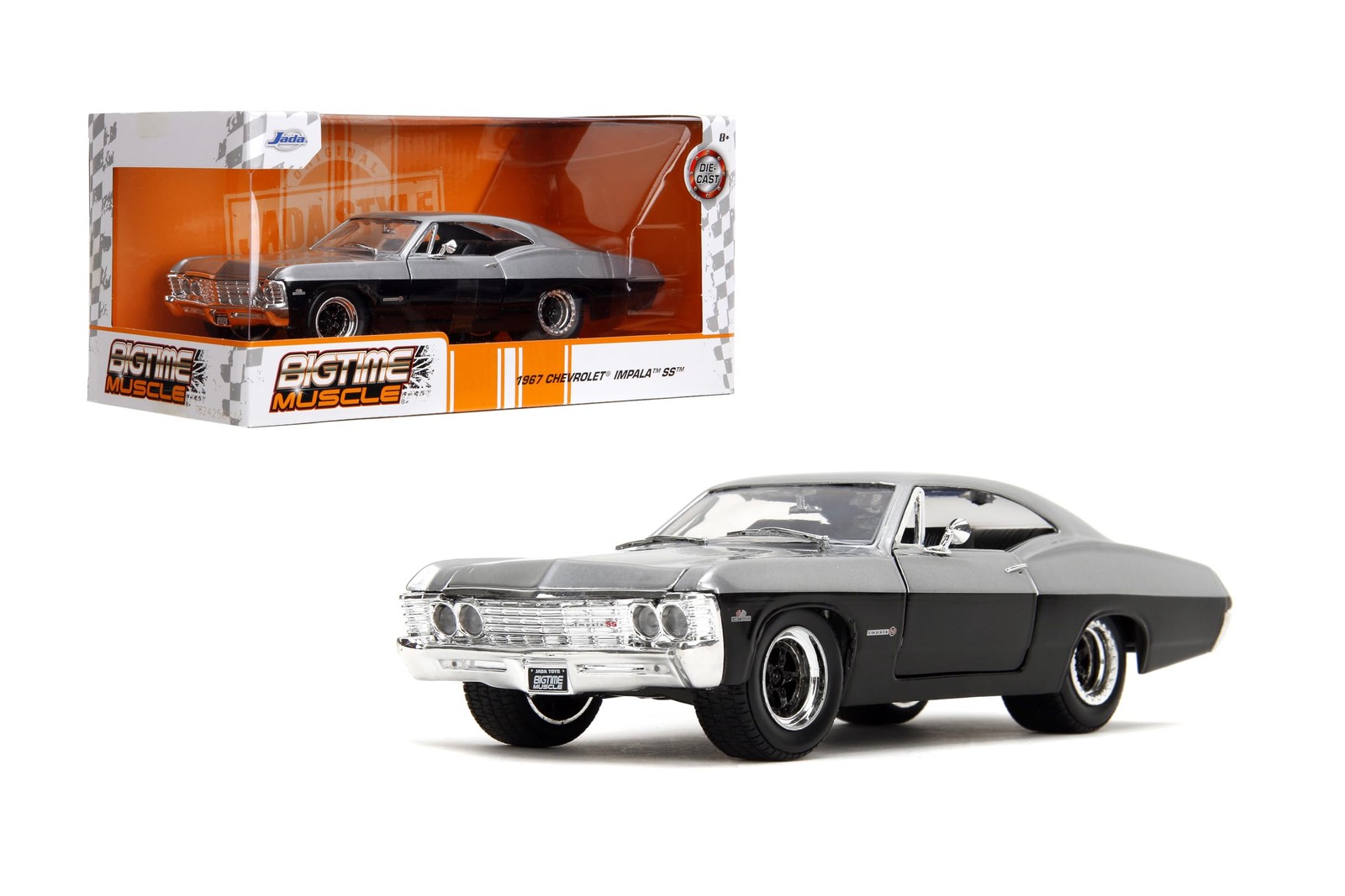 Jada Toys Bigtime Muscle 1:24 1967 Chevrolet Impala SS – Opening Doors, Hood, Tr