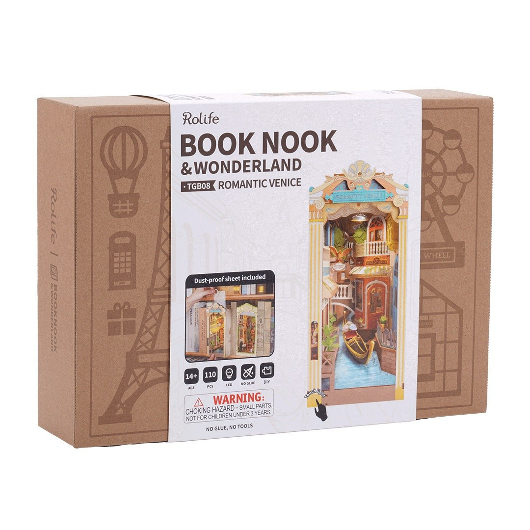 ROMANTIC VENICE in legno BOOK NOOK & WONDERLAND miniatura ROLIFE da montare ROBO