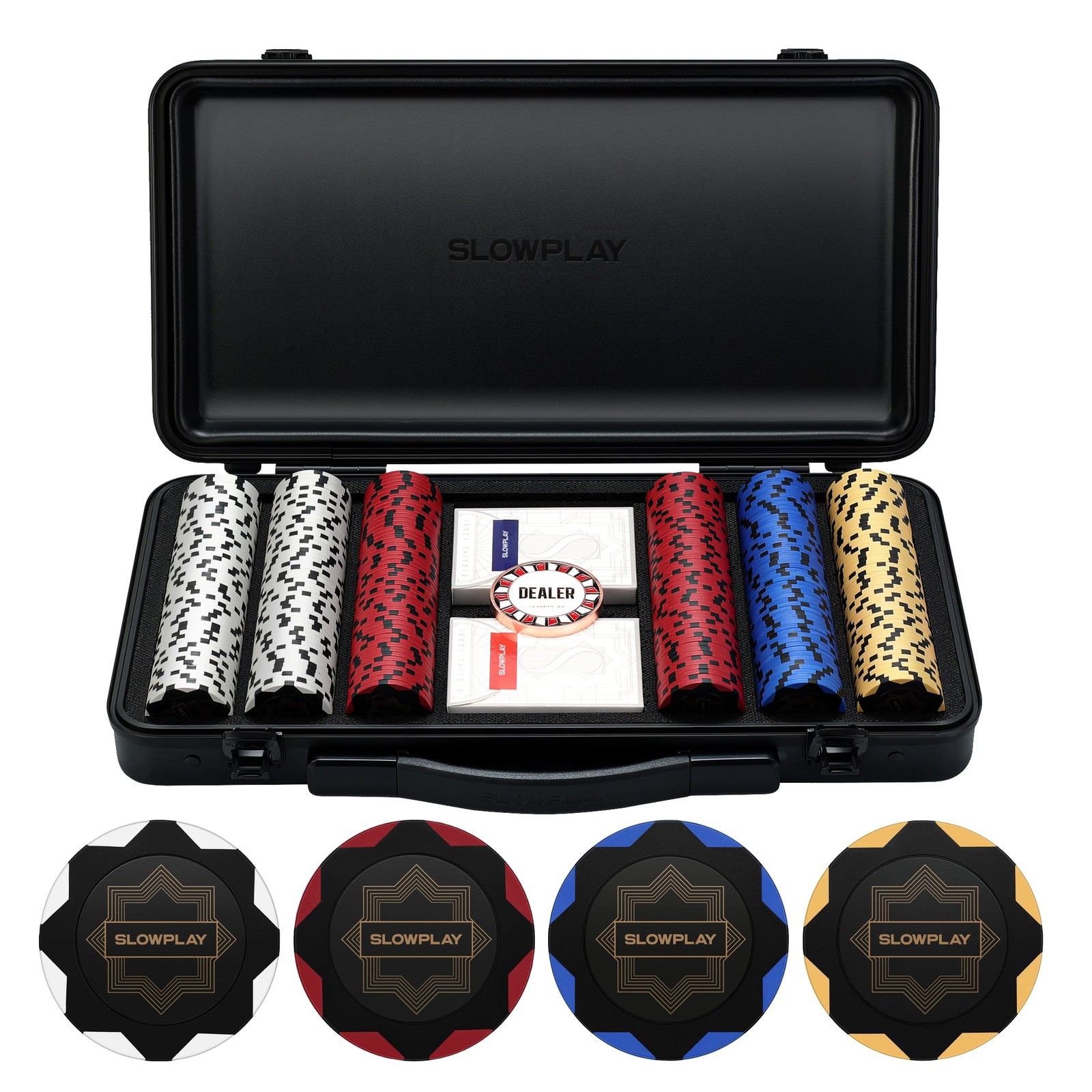 SLOWPLAY Nash Set da Poker, 300 poker fiches professionali, 14g | clay poker chi