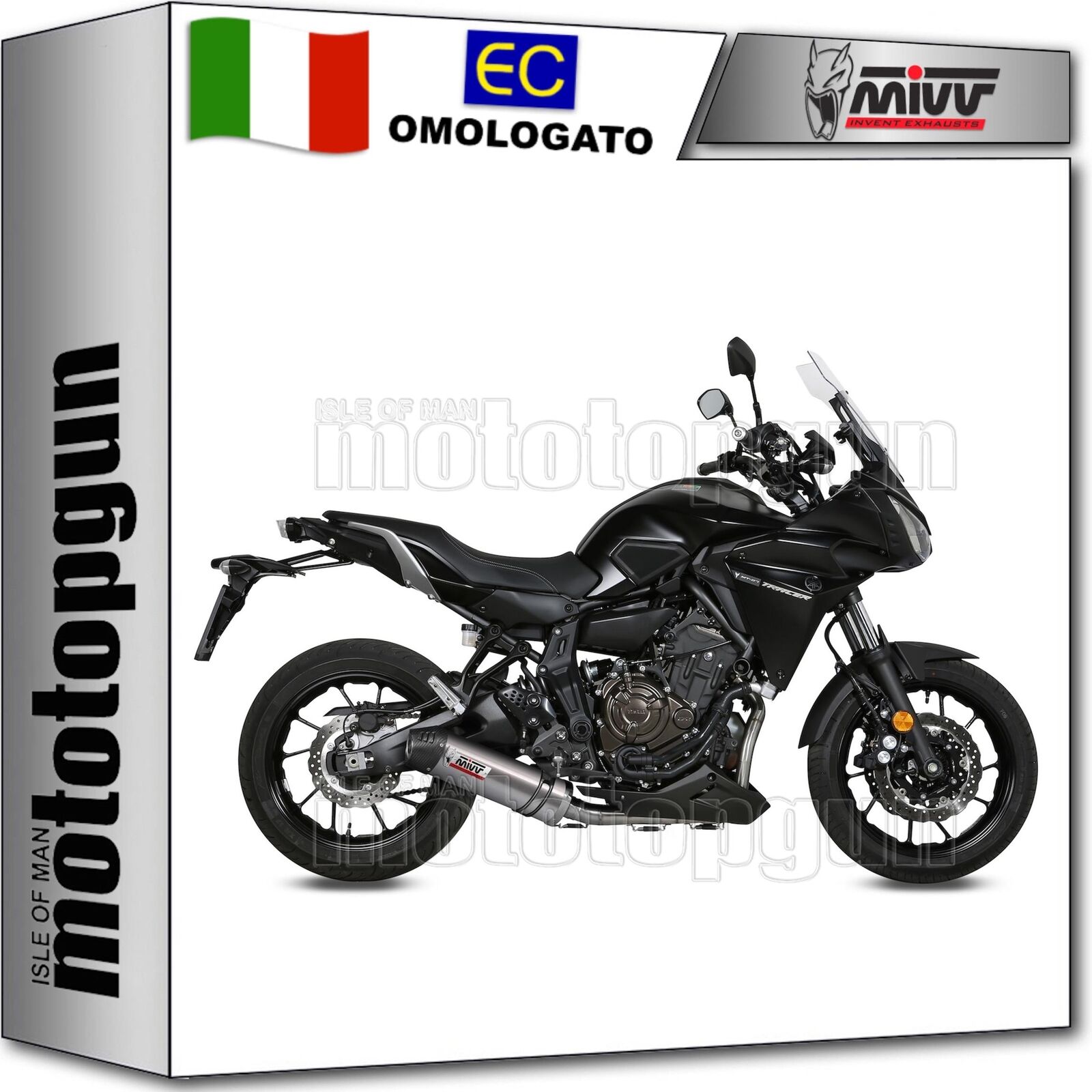 terminale completo hom open oval titanio mivv per yamaha tracer 700 2018 18