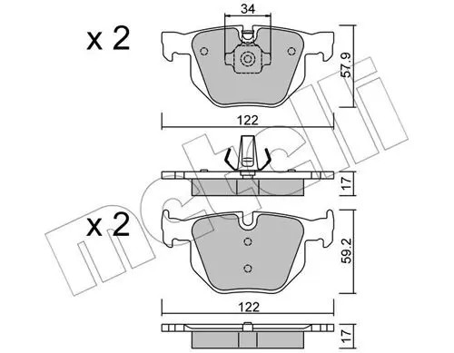 Pastiglie freno 22-0644-4 METELLI per BMW X5 X6
