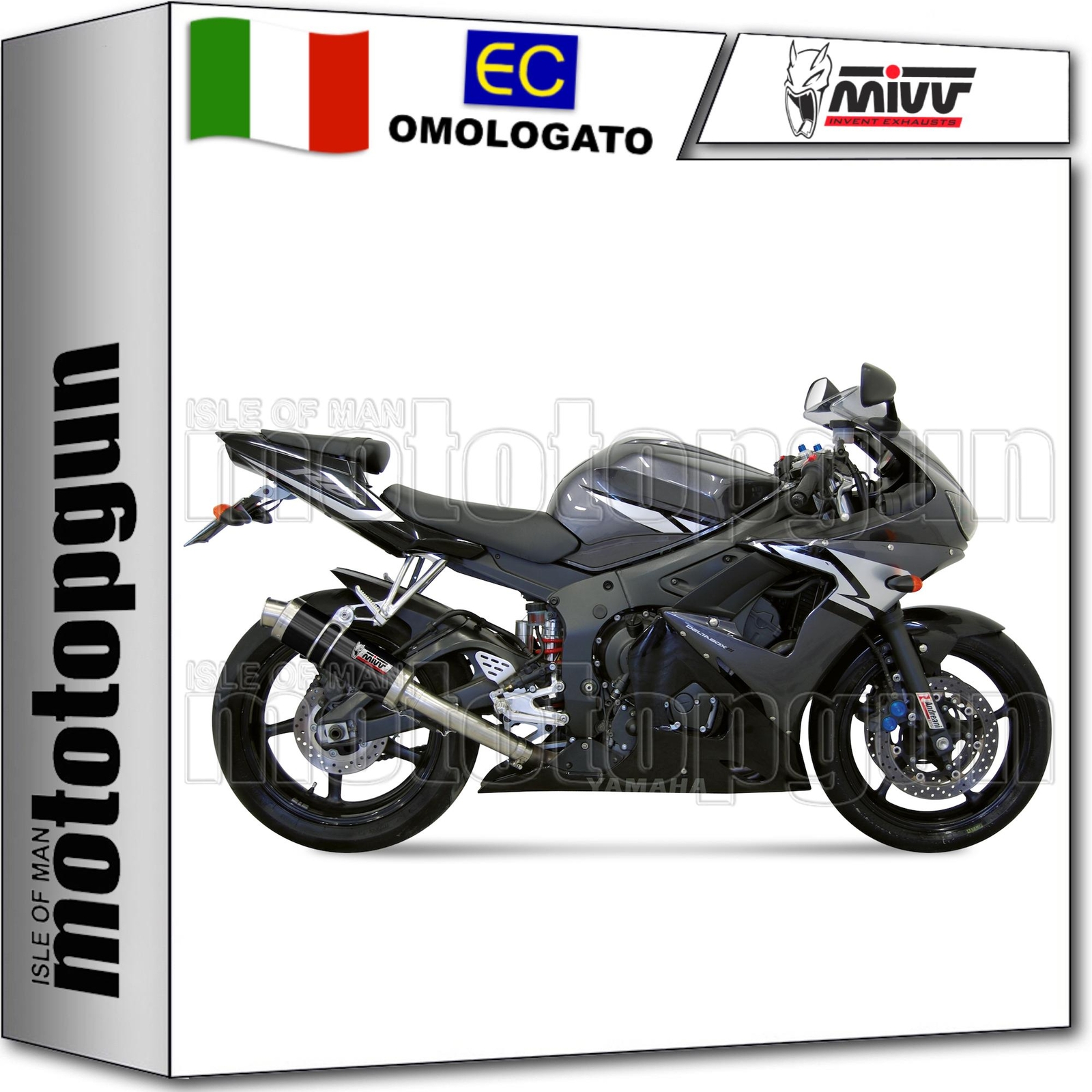 MIVV SCARICO OMOLOGATO CAT-OEM GP INOX NERO YAMAHA YZF 600 R6 2005 05