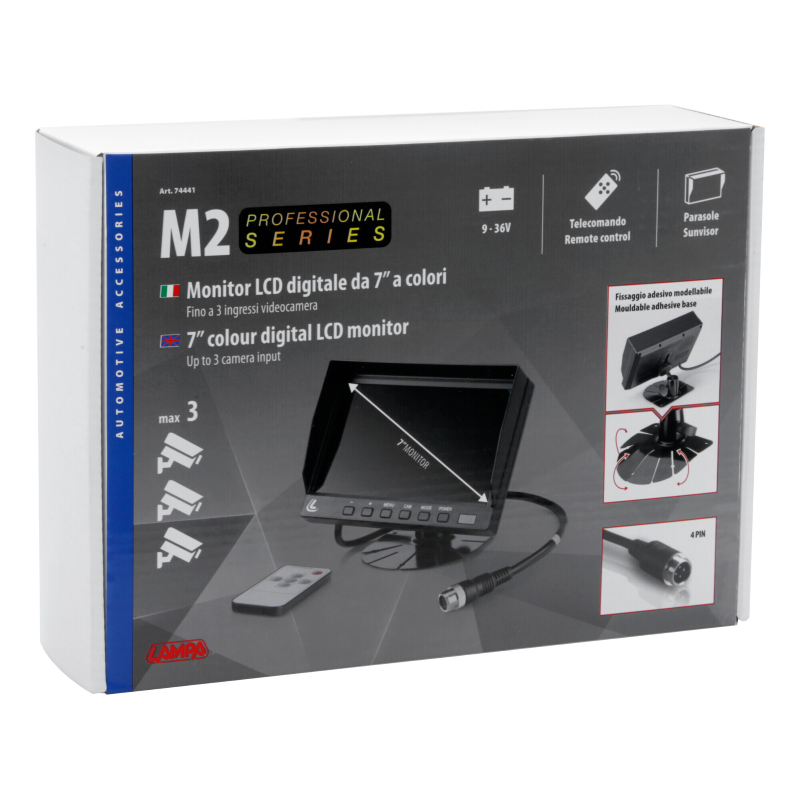 M2, Monitor LCD 7", Cam 1/2/3
