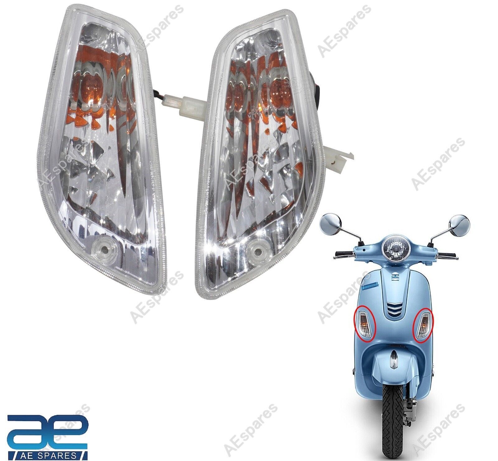 Anteriore Giro Signal Indicatore Set Compatibile Con Piaggio Vespa LX Lxv 50 125