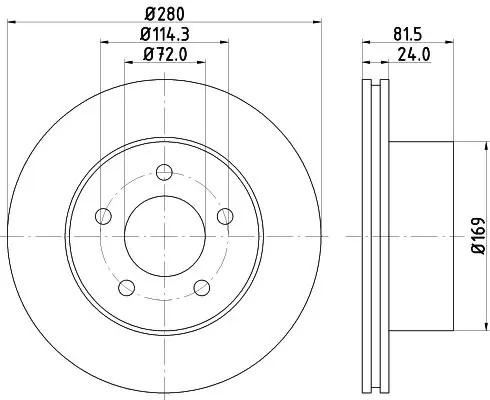 2x Disco freno ventilazione interna 8DD 355 108-591 HELLA per JEEP CHEROKEE
