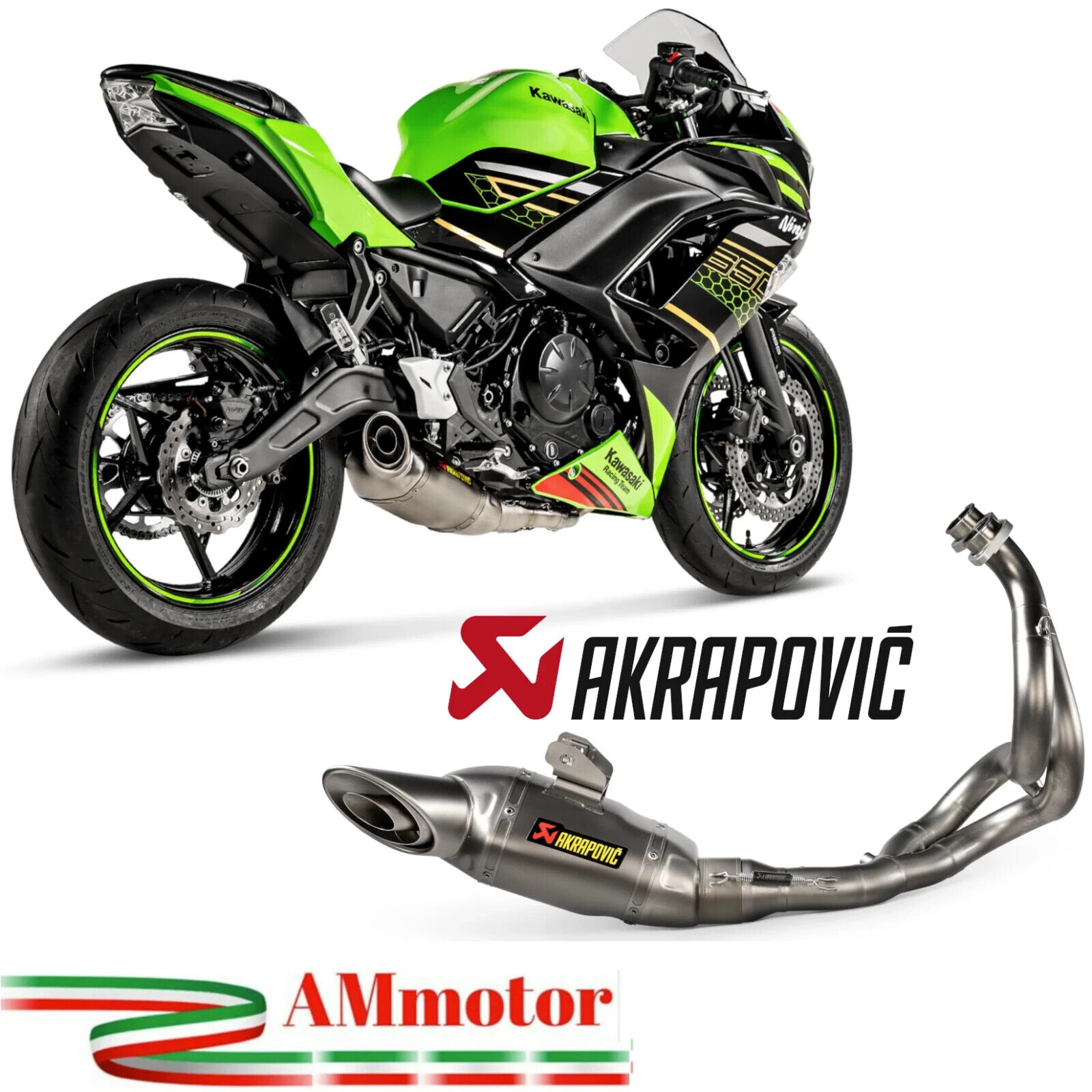 Akrapovic Kawasaki Ninja 650 2022 Scarico Completo Per Moto Racing In Titanio