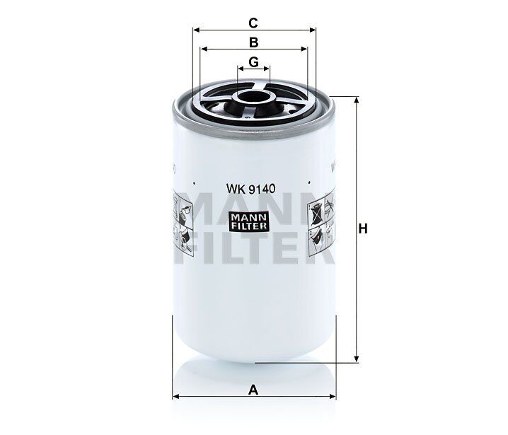 MANN-FILTER WK 9140 - Filtro carburante JOHN DEERE - LIEBHERR