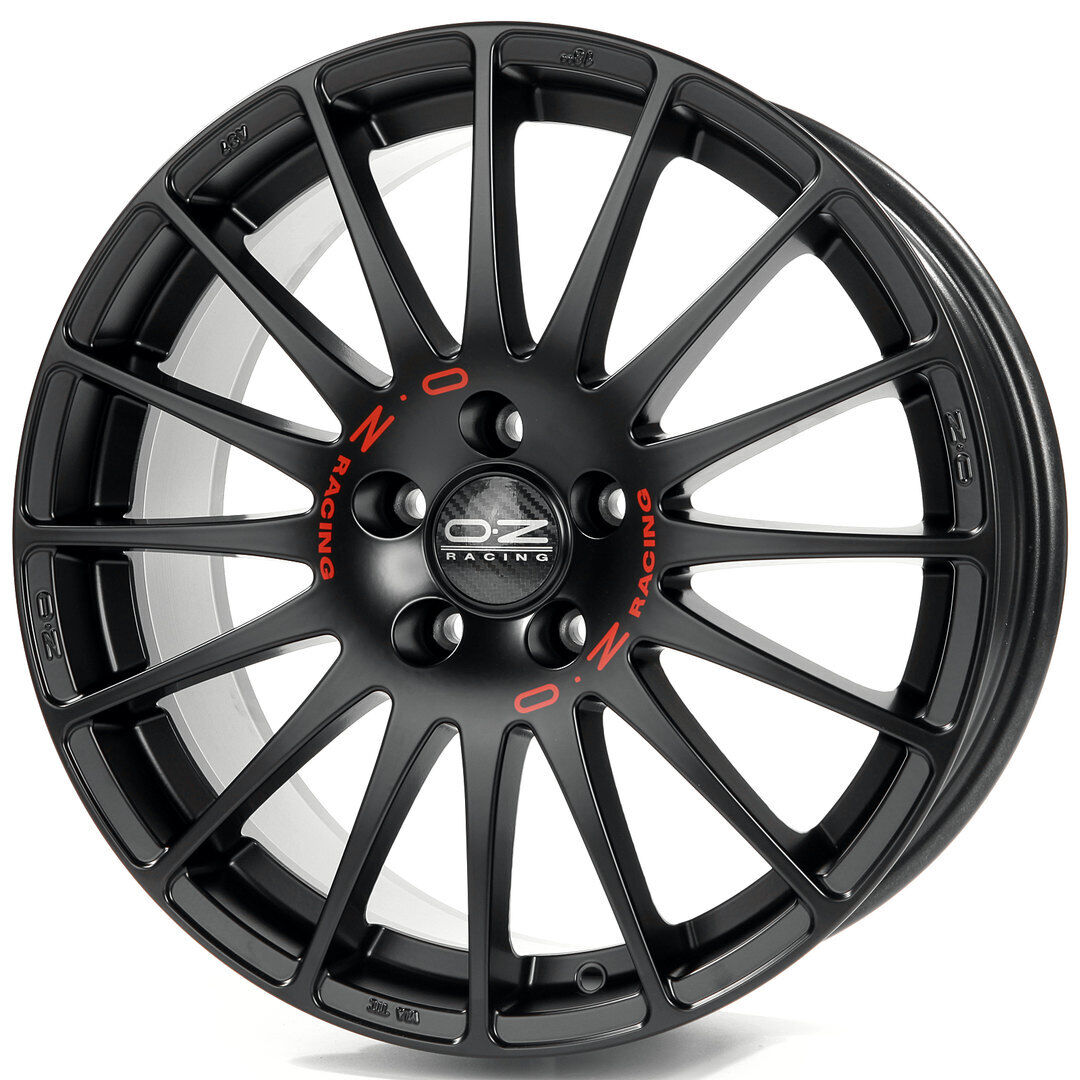 CERCHI IN LEGA OZ SUPERTURISMO GT MATT BLACK RED LETTERING 7,5x17 5x112,00 ET50