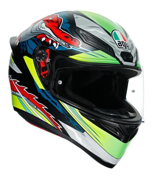 Casco Integrale AGV K1 Multi Dundee Matt Lime Rosso Taglia XL