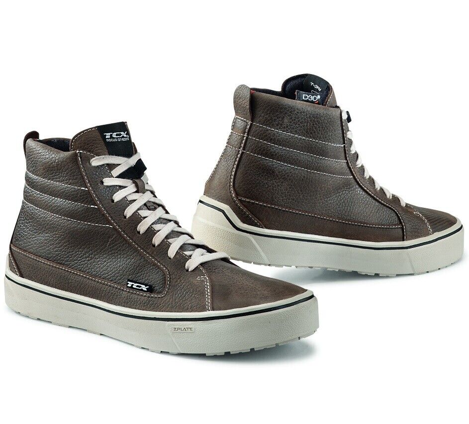SCARPE SHOES STIVALI MOTO PELLE TCX STREET 3 WP IMPERMEABILI BROWN MARRONE TG 42