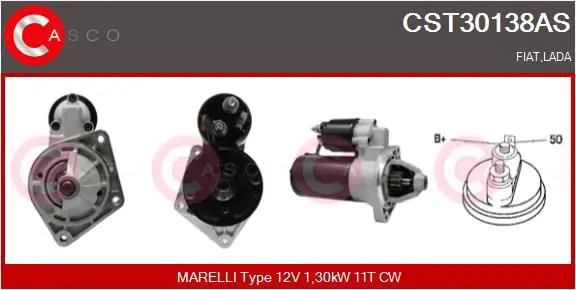 Motorino di avviamento Senso rotazione orario CST30138AS CASCO per FIAT LADA