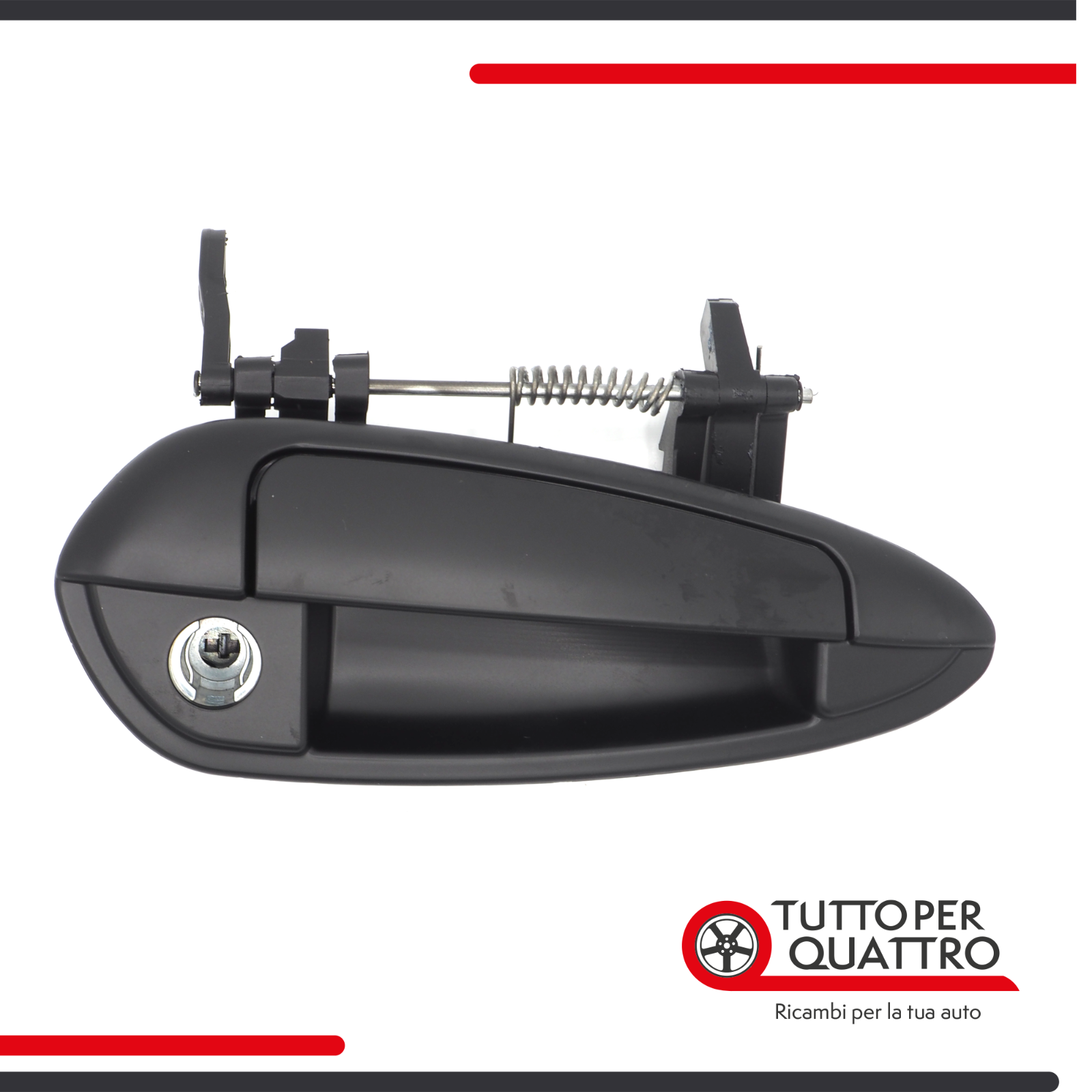 Maniglia Apriporta Esterna Anteriore Destra, Nera, Per Fiat Punto, Evo, Grande