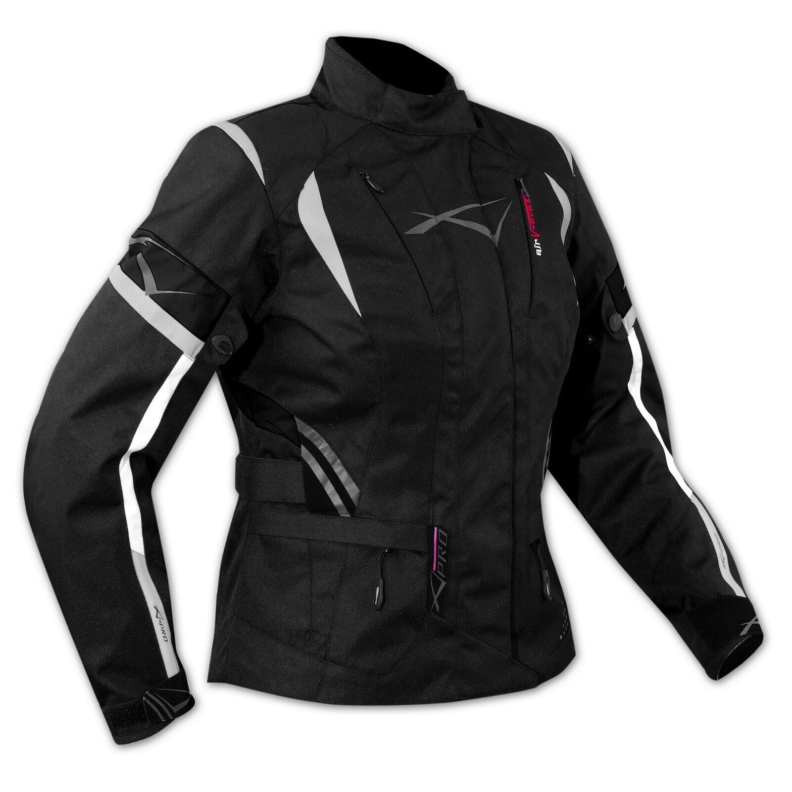 Ladies Motorcycle Motorbike Thermal Waterproof Textile Touring Jacket Black XL