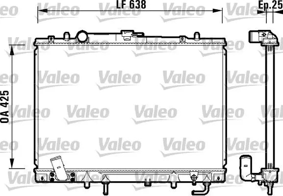 Radiatore Alette di raffreddamento saldate 734144 VALEO per MITSUBISHI