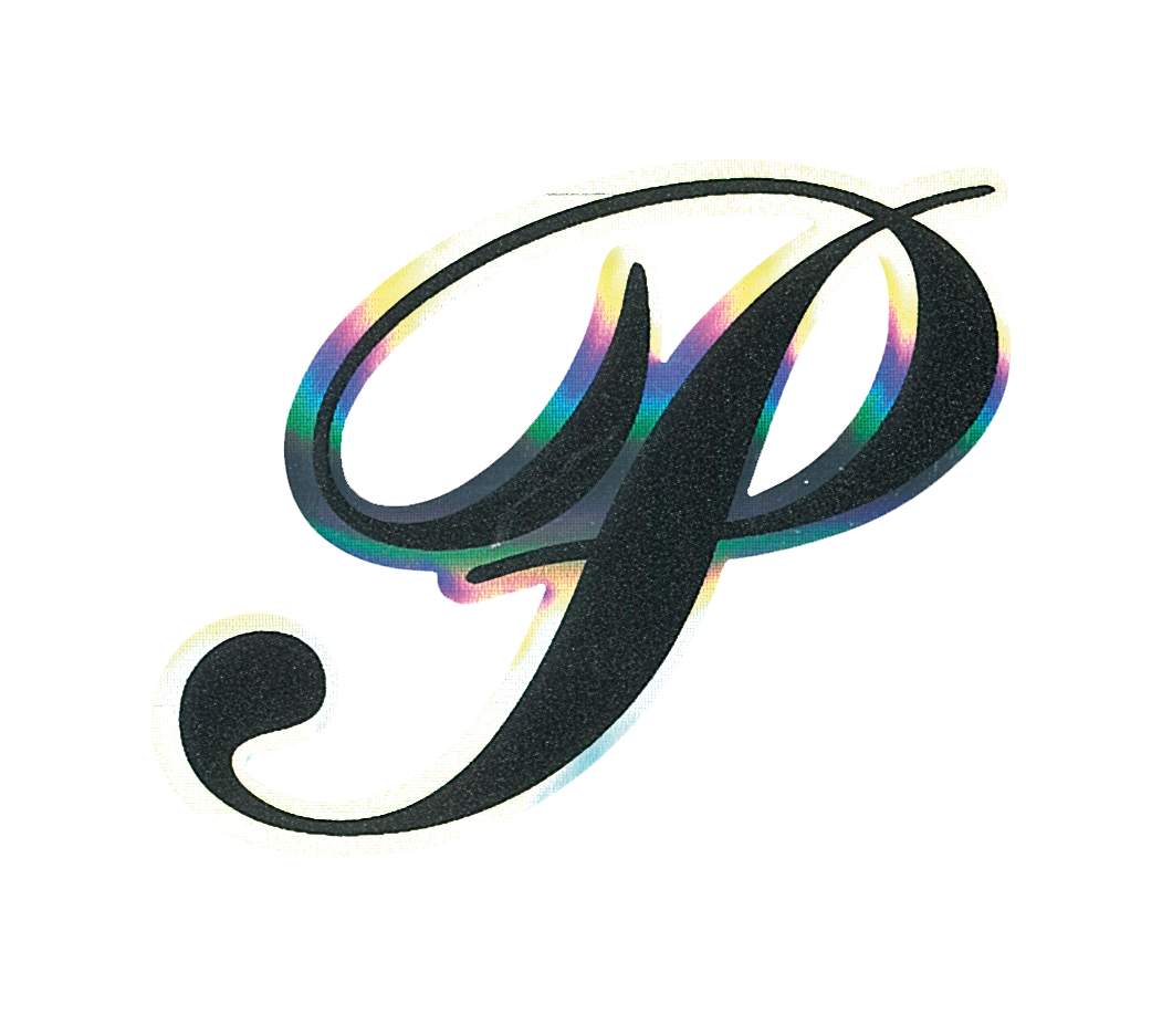 Lettera Adesiva "P" Olografica Colore Nero per Auto e Moto