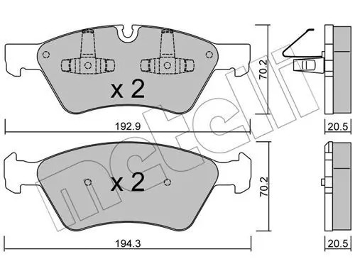 Pastiglie freno 22-0670-0 METELLI per MERCEDES-BENZ CLASSE R CLASSE E T-Model