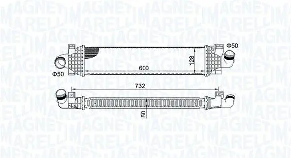 Radiatore intercooler 351319204980 MAGNETI MARELLI per FORD FOCUS III FOCUS II