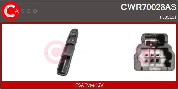 Interruttore alzacristalli anteriore CWR70028AS CASCO per PEUGEOT 307 CC 307 SW